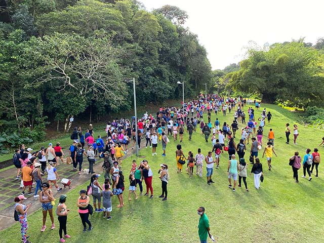 Trilha coletiva no Parque São Bartolomeu